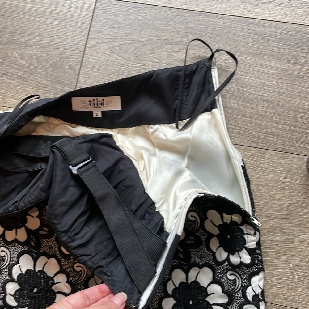 Tibi Silk Embroidered Strapless Mini Dress - Picture 8 of 12